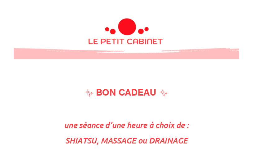 Bon cadeau massage, shiatsu, drainage du cabinet le Petit Cabinet à Sion en Valais